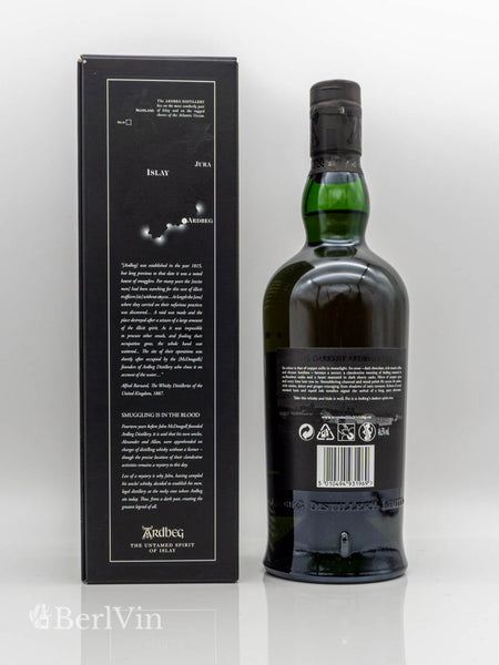 Whisky Ardbeg Dark Cove Islay Single Malt mit Verpackung Rückseite