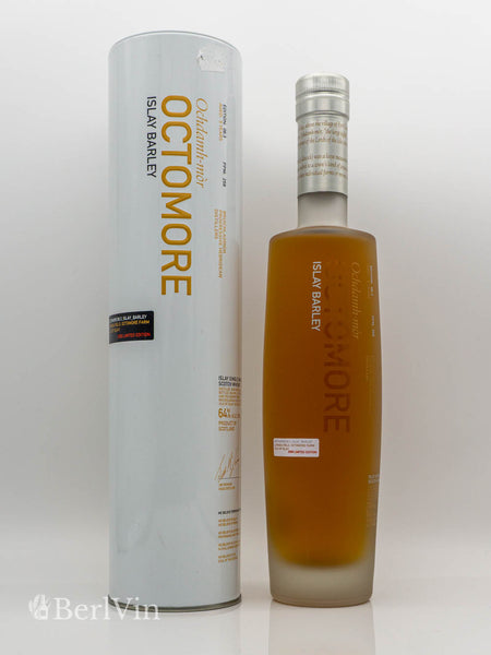 Whisky Bruichladdich Octomore 06.3 Islay Single Malt Scotch Whisky mit Verpackung Frontansicht