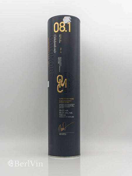 Whisky Verpackung Bruichladdich Octomore 08.1 Islay Single Malt Scotch Whisky Frontansicht