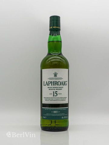 Whisky Laphroaig 15 Jahre Islay Single Malt Scotch Whisky Frontansicht