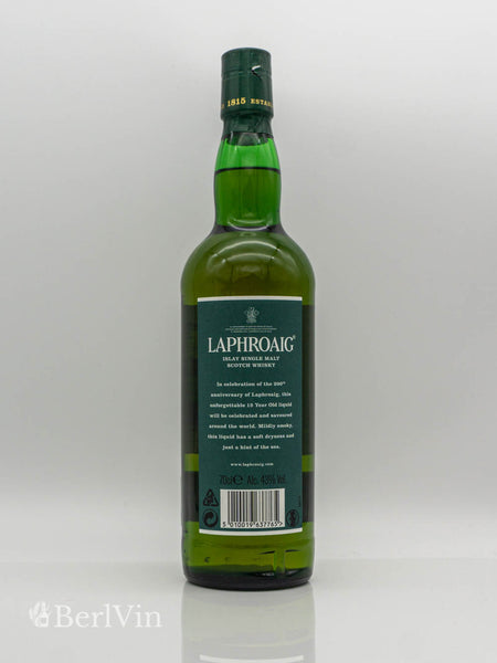 Whisky Laphroaig 15 Jahre Islay Single Malt Scotch Whisky Rückseite