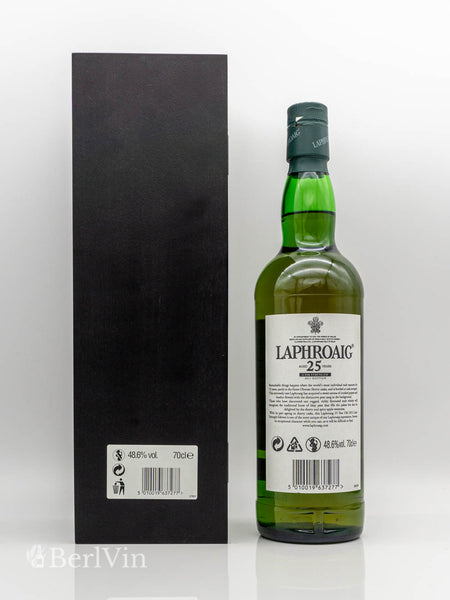 Whisky Laphroaig Cask Strenght Erfolg 25 Jahre Islay Single Malt Whisky Rückseite