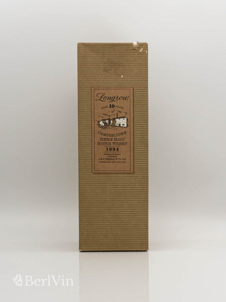 Whisky Verpackung Longrow 10 Jahre 1994 Single Malt Scotch Whisky Frontansicht
