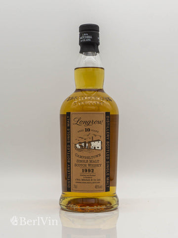 Whisky Longrow 10 Jahre 1992 Single Malt Scotch Whisky Frontansicht