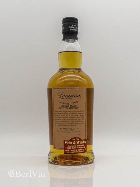 Whisky Longrow 10 Jahre 1992 Single Malt Scotch Whisky Rückseite