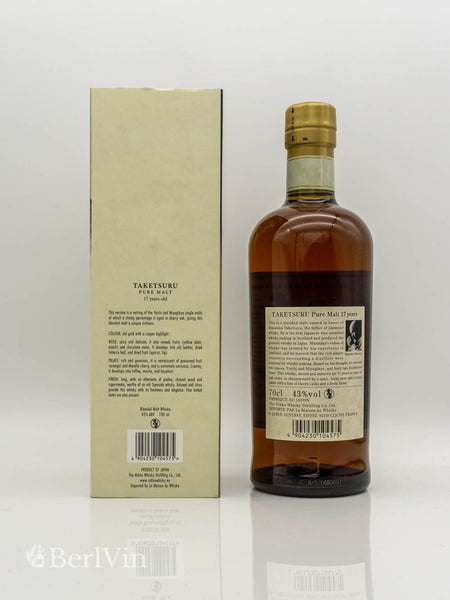 Whisky Nikka Taketsuru 17 Jahre Pure Malt Japanese Blended Malt Whisky mit Verpackung Rückseite