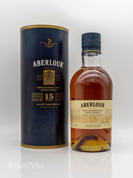 Whisky Aberlour 15 Jahre Highland Single Malt Verpackung Frontansicht