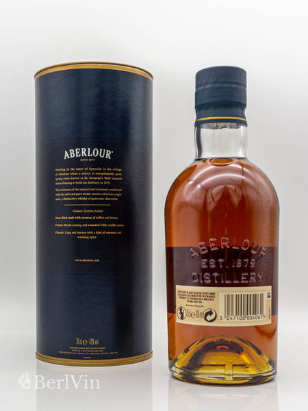 Whisky Aberlour 15 Jahre Highland Single Malt Verpackung Rückseite