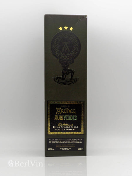 Whisky Verpackung Ardbeg Auriverdes Islay Single Malt mit Verpackung Frontansicht