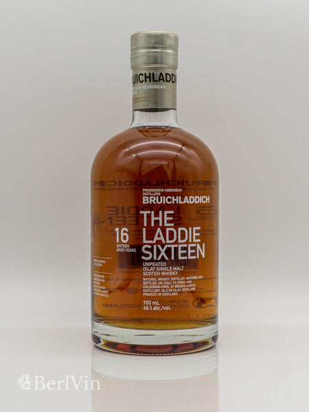 Whisky Bruichladdich 16 Jahre Unpeated Islay Single Malt Scotch Whisky Frontansicht