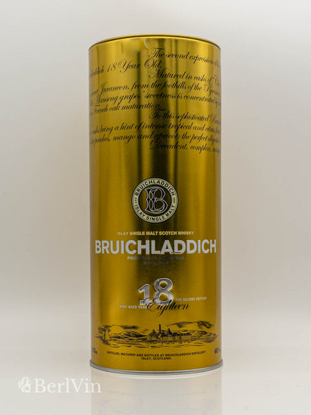 Whisky Verpackung Bruichladdich 18 Jahre Islay Single Malt Scotch Whisky Frontansicht
