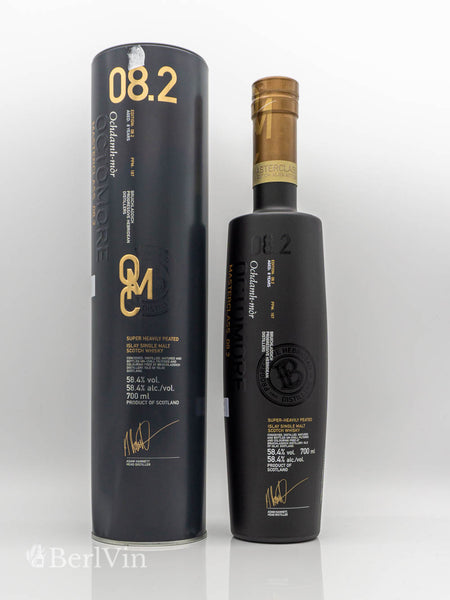 Whisky Bruichladdich Octomore 08.2 Islay Single Malt Scotch Whisky mit Verpackung Frontansicht