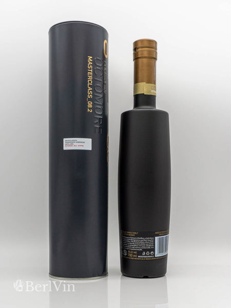 Whisky Bruichladdich Octomore 08.2 Islay Single Malt Scotch Whisky mit Verpackung Rückseite