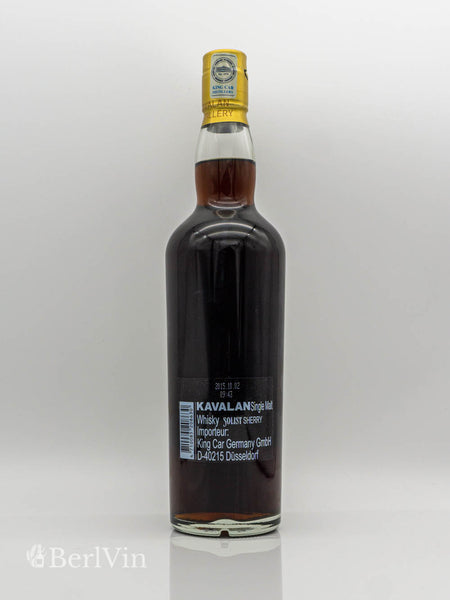 Whisky Kavalan Solist Sherry Cask Strenght Single Malt Whisky Rückseite