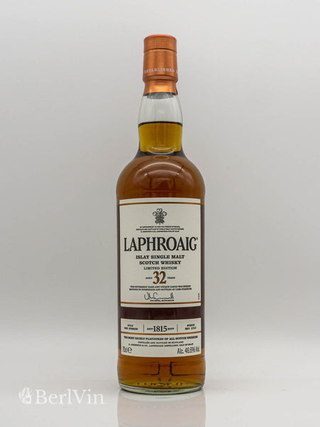 Whisky Laphroaig 32 Jahre Islay Single Malt Scotch Whisky Frontansicht