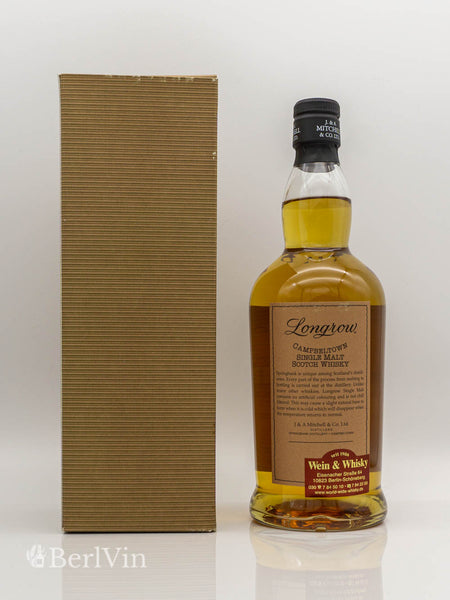 Whisky Longrow 10 Jahre 1992 Single Malt Scotch Whisky mit Verpackung Rückseite
