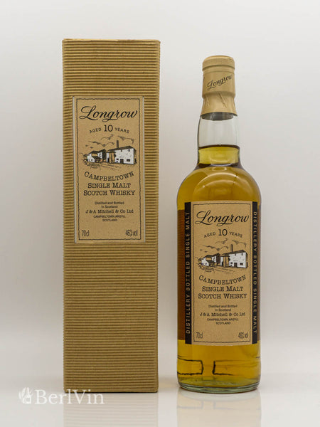 Whisky Longrow 10 Jahre Single Malt Scotch Whisky mit Verpackung Frontansicht