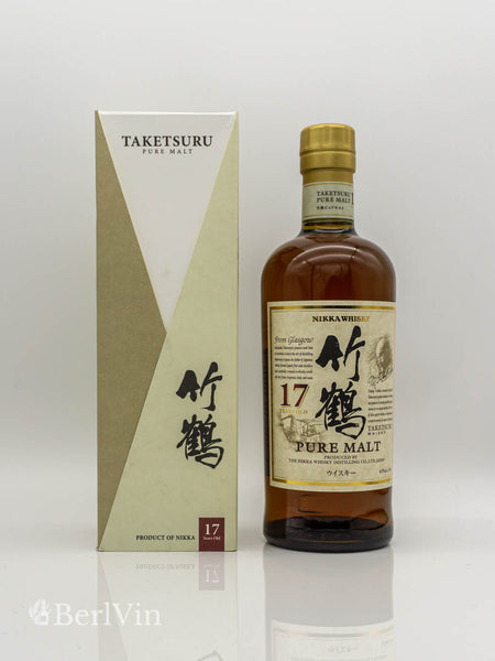 Whisky Nikka Taketsuru 17 Jahre Pure Malt Japanese Blended Malt Whisky mit Verpackung Frontansicht
